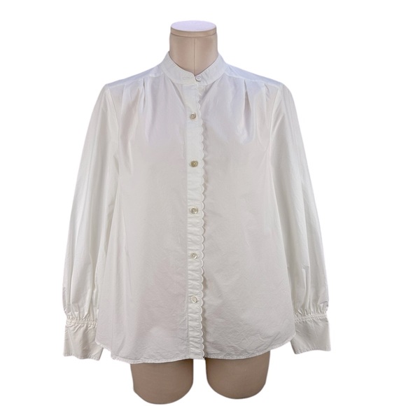Scotch & Soda Cotton Poplin Balloon Sleeve Oversized Button Down Shirt - Picture 2 of 14